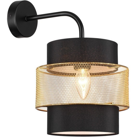 8003/1W MODERNI LN24 черный/черный, золотой металл/металл, текстиль Бра Е27 60W 220V ANIMAISA