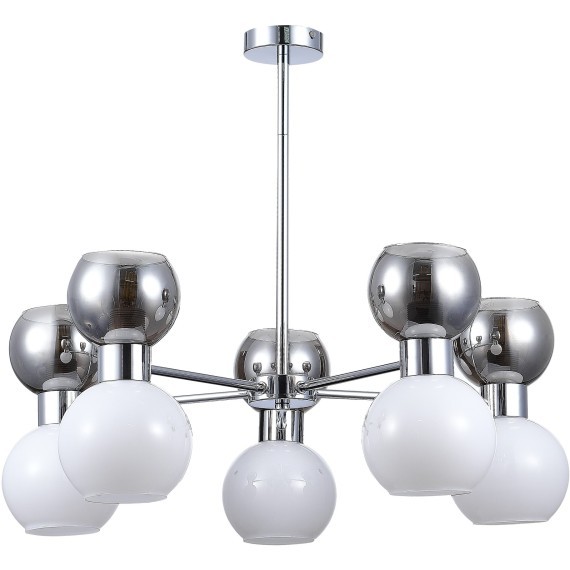 SLE1138-102-10 Светильник потолочный Хром/Белый, Дымчатый E27 10*60W THONET