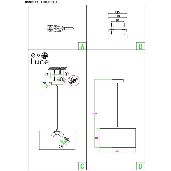 SLE300503-03 Светильник подвесной Никель/Белый, Серебристый E27 3*40W BRESCIA