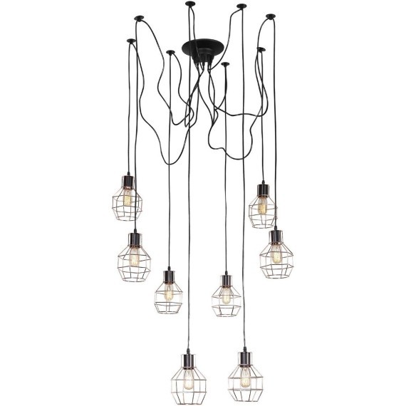 SL192.303.08 Светильник подвесной Черный/Латунь E27 8*60W RETE