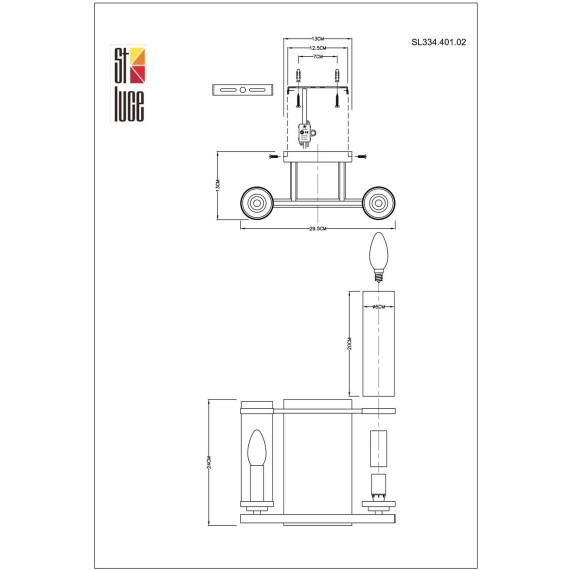 SL334.401.02 Бра ST-Luce Черный, Никель/Прозрачный E14 2*60W BICHERO