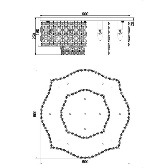 Люстра потолочная Maytoni DIA005CL-10G Dune под лампы 10xE14 60W