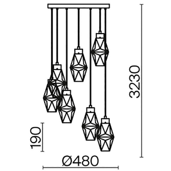 Подвесной светильник Maytoni MOD325PL-07G Coctail time под лампы 7xG9 28W