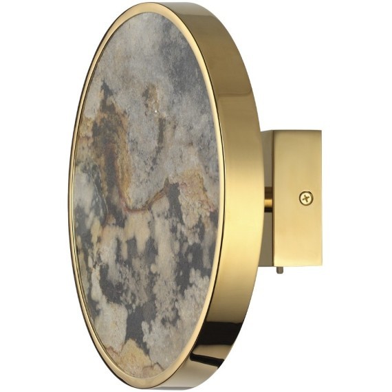 5079/15WL L-VISION ODL24 зол./серо-бежевый/металл/натур.камень/акрил Настенн.светильн. с переключ.цветов.темпер. LED 15W 3000К/4000K/6000K BERGI