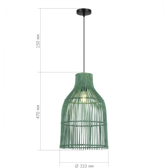 SL1513.503.01 Светильник подвесной ST-Luce Белый/Зеленый E27 1*40W CESTA