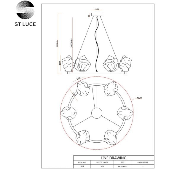 SL1175.103.06 Люстра подвесная ST-Luce Хром/Прозрачный E14 6*40W PORTICI