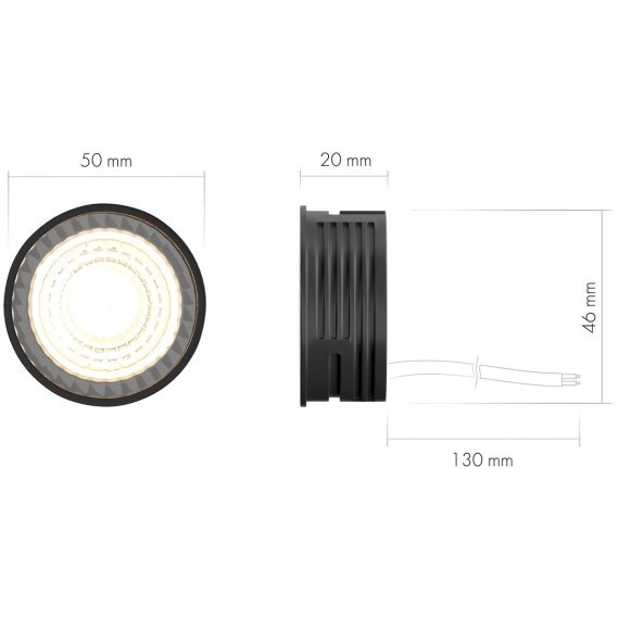 DK4000-7W-BK Светодиодный модуль черный 7Вт 4000К 630Лм RA80 60° IP20 220V (замена ламп MR16 цоколей GU10 и GU5.3)