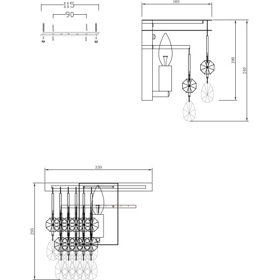 Бра хрустальное Linn MOD091WL-01G