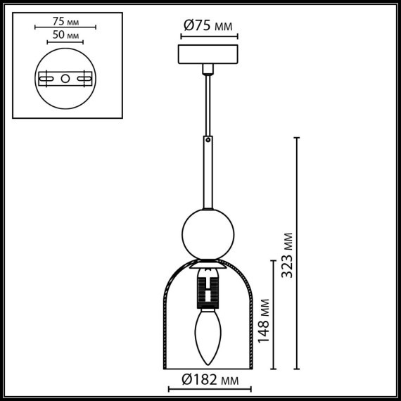Подвесной светильник IP20 E14 40W  220-240V LOLLA 4359/1B