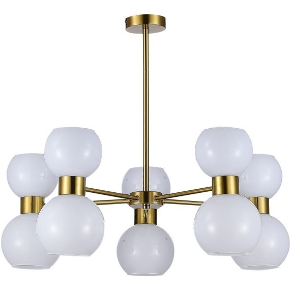 SLE1138-302-10 Светильник потолочный Латунь/Белый E27 10*60W THONET