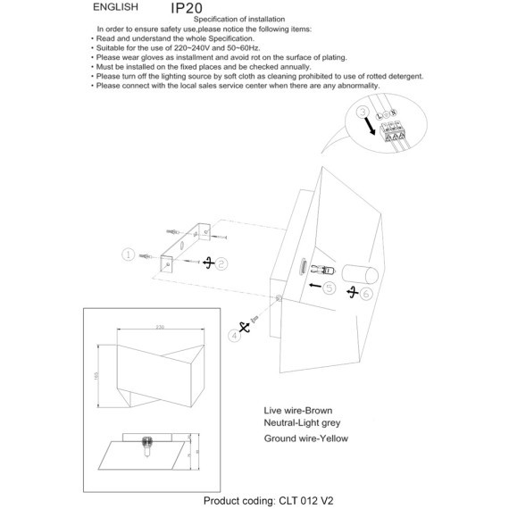 Бра Crystal Lux CLT 012 WH-SL V-2