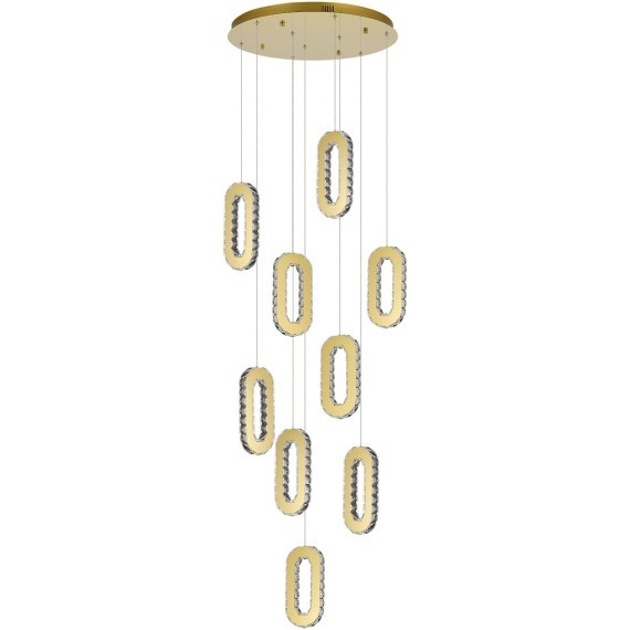 SL6506.203.09 Светильник подвесной ST-Luce Золотистый/Золотистый, Прозрачный LED 9*9W 3000K ALLUNGO