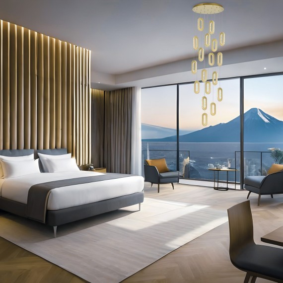 SL6506.203.09 Светильник подвесной ST-Luce Золотистый/Золотистый, Прозрачный LED 9*9W 3000K ALLUNGO