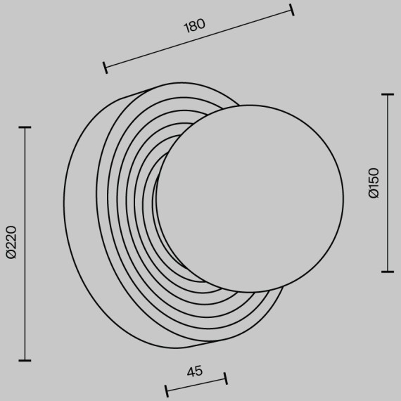 Настенный светильник (бра) Maytoni MOD403WL-01GR