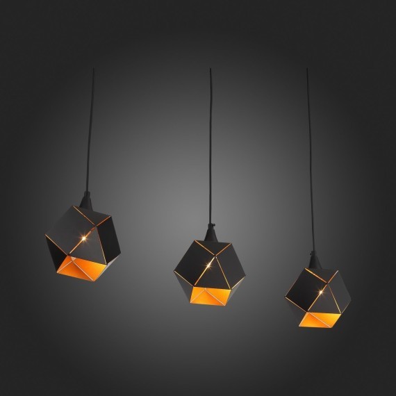 SL258.403.03 Подвесной черный декоративный светильник для установки над столом, под лампы Е14 3x40W ST Luce ENIGMA