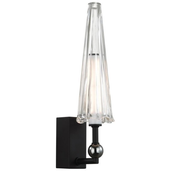 5429/5WL MODERN ODL_EX24 черный матов./прозрачный/металл/стекло/акрил Бра LED 5W 3000K 350Лм FUNGO