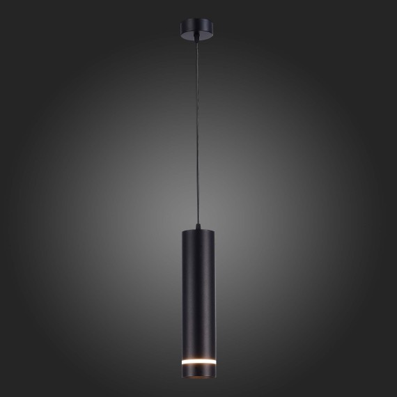 ST115.443.12 Светильник подвесной Черный LED 1*12W 4000K 936Lm Ra90 120° IP20 D80xH300 165-265V Подвесные светильники