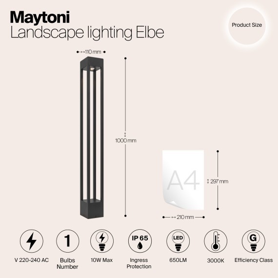Уличный наземный светильник Maytoni O424FL-L10GF Elbe IP65 светодиодный LED 10W