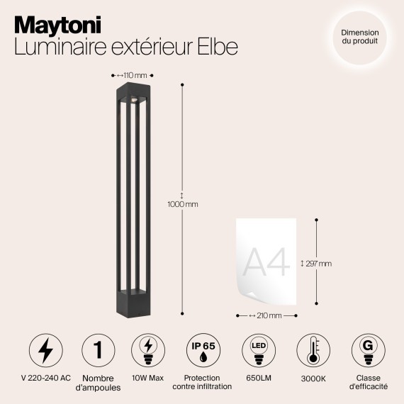 Уличный наземный светильник Maytoni O424FL-L10GF Elbe IP65 светодиодный LED 10W