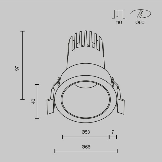 Встраиваемый светильник Technical DL116-10W-2.7K-B