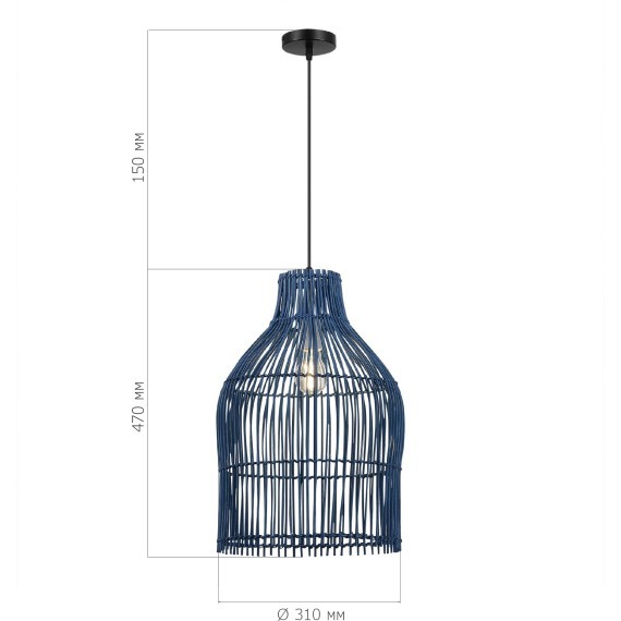 SL1513.403.01 Светильник подвесной ST-Luce Черный/Синий E27 1*40W CESTA