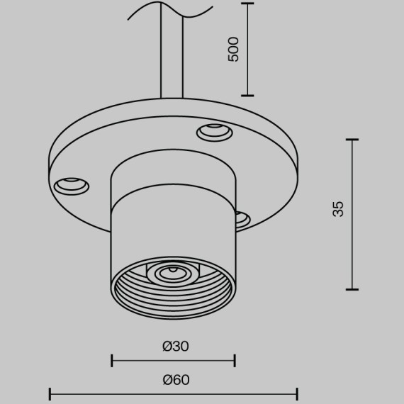 Основание для накладного монтажа системы Maytoni Shelf с внутренней резьбой с вводом питания CA023BI-P-B