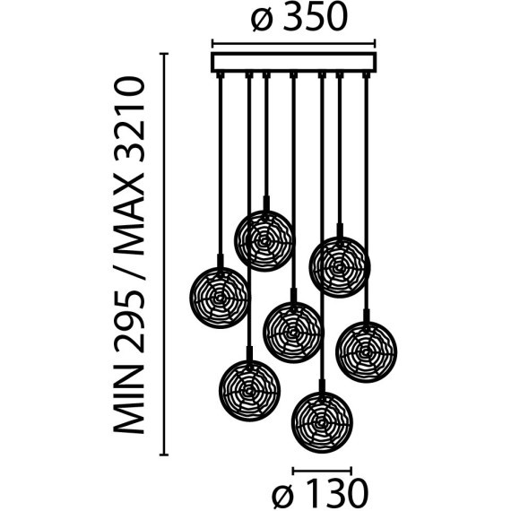 Подвесной светильник Maytoni MOD254PL-07BS