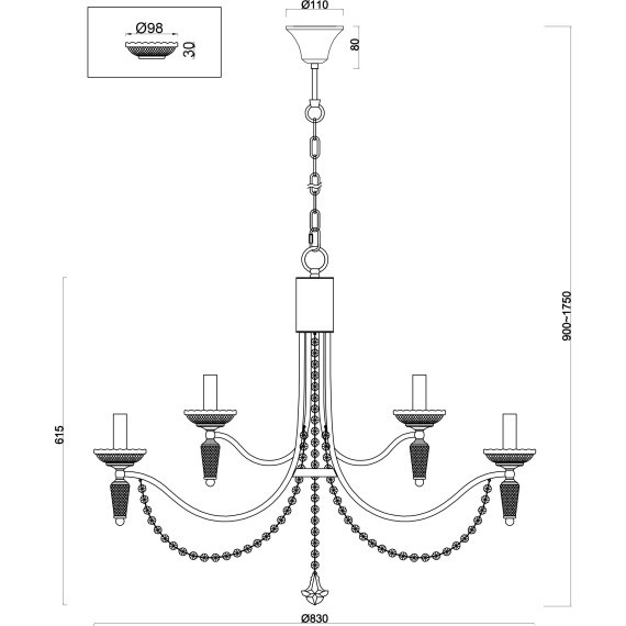 Подвесная люстра Zoe FR2009PL-12G