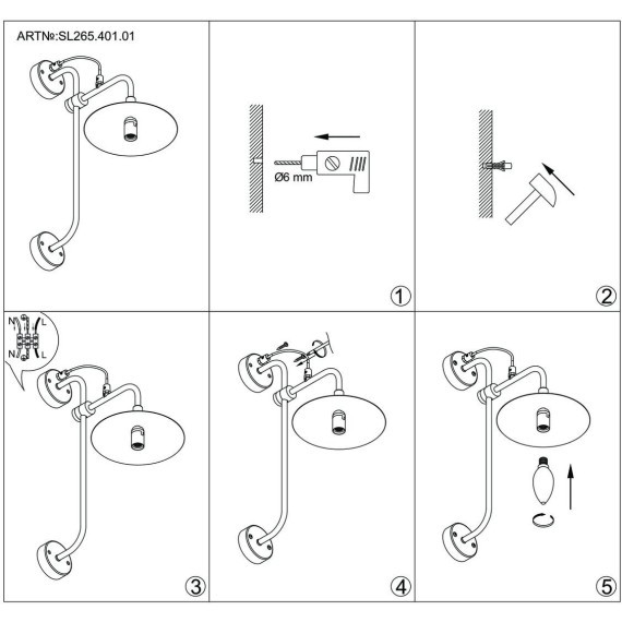 SL265.401.01 Светильник настенный ST-Luce Черный/Черный E14 1*40W SСARNO