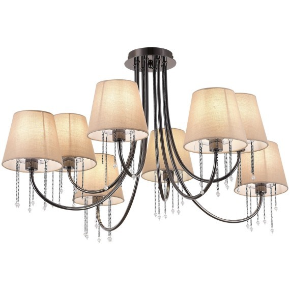 SLE1118-802-08 Светильник потолочный Черный хром/Бежевый E14 8*40W ALLURIA