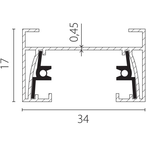 Трек 2-контактный со стыковочным пазом, 3м Barra Lightstar 502035-T