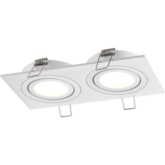 371021 Белый двойной встраиваемый светильник с поворотным плафоном под лампы GU10 2x50W 220-240V IP20 Novotech MORUS