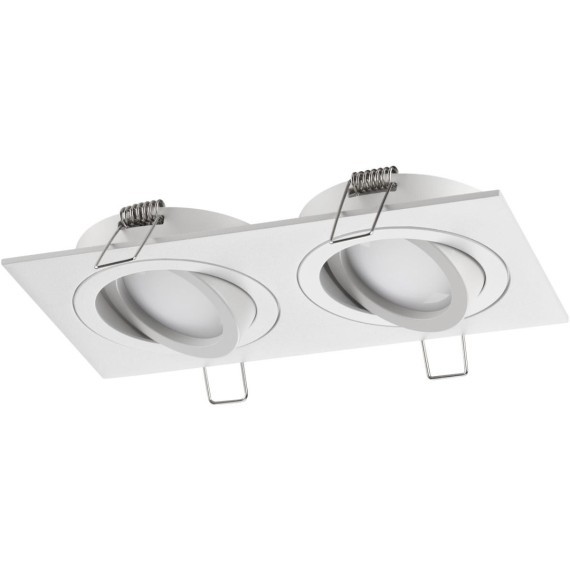 371021 Белый двойной встраиваемый светильник с поворотным плафоном под лампы GU10 2x50W 220-240V IP20 Novotech MORUS