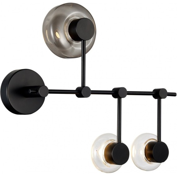 SL6005.401.03 Светильник настенно-потолочный ST-Luce Черный/Дымчатый, Прозрачный LED 3*3W 3000K VALLO