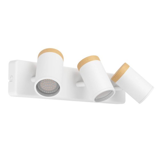 300004 CONSUMA Спот 3xGU10 9W IP44 влагозащищенный сталь дерево белый коричневый