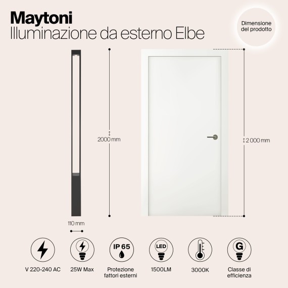 Уличный наземный светильник Maytoni O424FL-L25GF Elbe IP65 светодиодный LED 25W