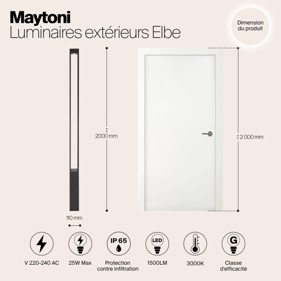 Уличный наземный светильник Maytoni O424FL-L25GF Elbe IP65 светодиодный LED 25W