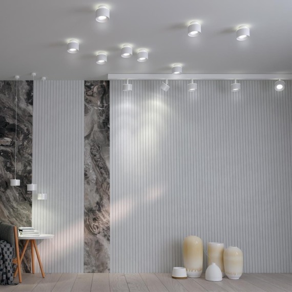 358979 Трековый светодиодный светильник с переключением цветности Novotech Flum CRI90+ 3000;4000;6000К 1100Лм 120° 12W вниз + 3W вверх