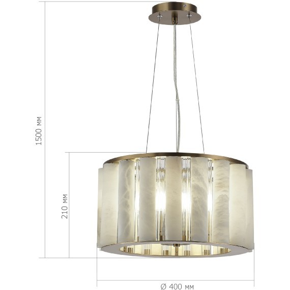 SL1516.303.06 Светильник подвесной ST-Luce Бронза, Прозрачный/Белый алебастр E14 6*40W DELIGHT