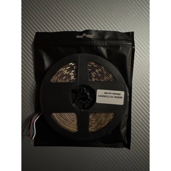 A2406012-01-RGB4K Светодиодная лента 24В 14,4Вт/м RGB+4000К CRI 90+ 10мм SMD5050 60шт/м 5м IP20