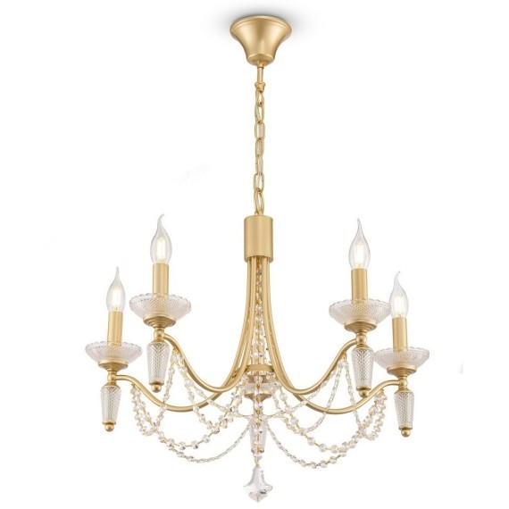 Люстра подвесная Freya FR2009PL-05G Zoe под лампы 5xE14 40W