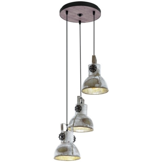 49647 Подвес BARNSTAPLE, 3х40W (E27), ?270, H1500, дерево, сталь, патина, черный/сталь, цинк