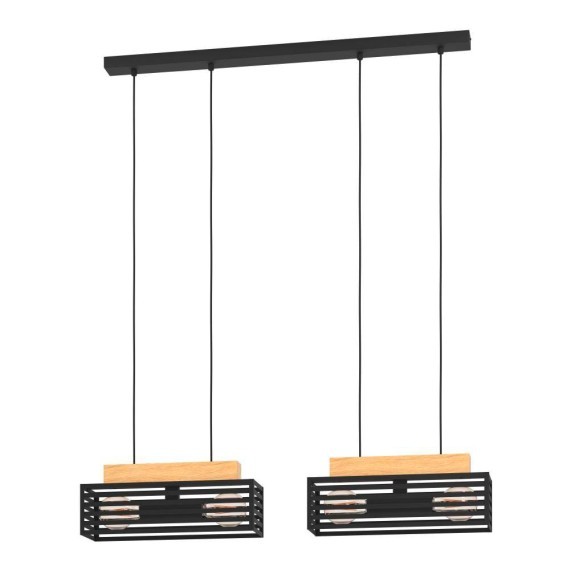 390164 EGLO CIDRAZ Люстра потолочная с 4 лампами E27, коричневая, дерево