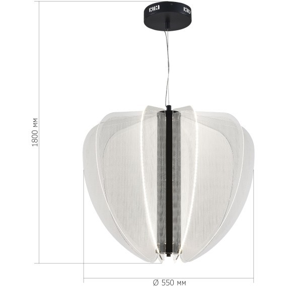 SL6509.403.01 Светильник подвесной ST-Luce Черный/Прозрачный LED 1*45W 4000K FESALE