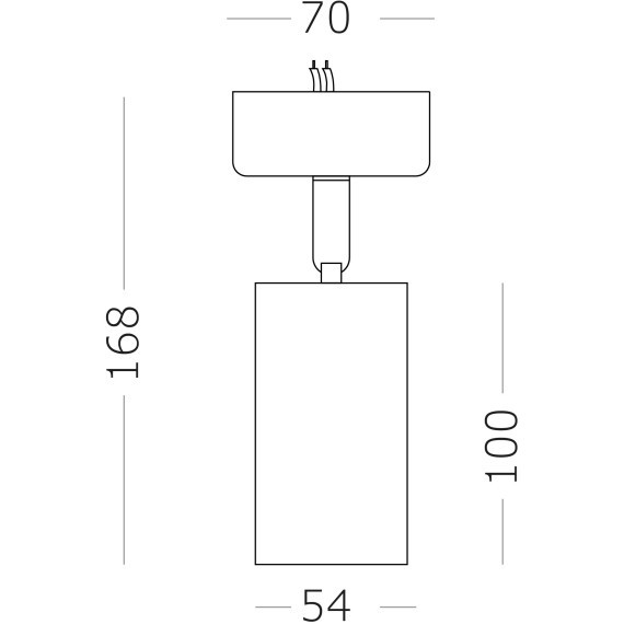 ST303.402.01 Потолочный светильник Черный GU10 1*50W  L100xW54xH168 220V Без ламп Накладные светильники