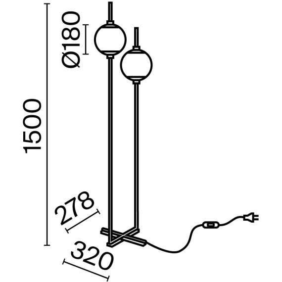 Напольный светильник (торшер) Maytoni Z020FL-L12BK