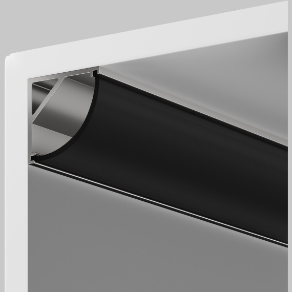 Рассеиватель для профиля 16×16 (Дуга, Чёрный, 2 м), 642027