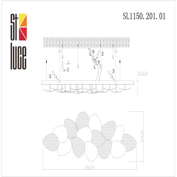 SL1150.201.01 Светильник настенный ST-Luce Матовое золото/Прозрачный E27 1*40W LIORA