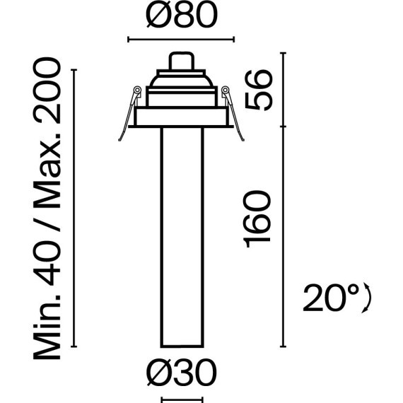Встраиваемый светильник Technical C140RS-L200-7W3K-BBS