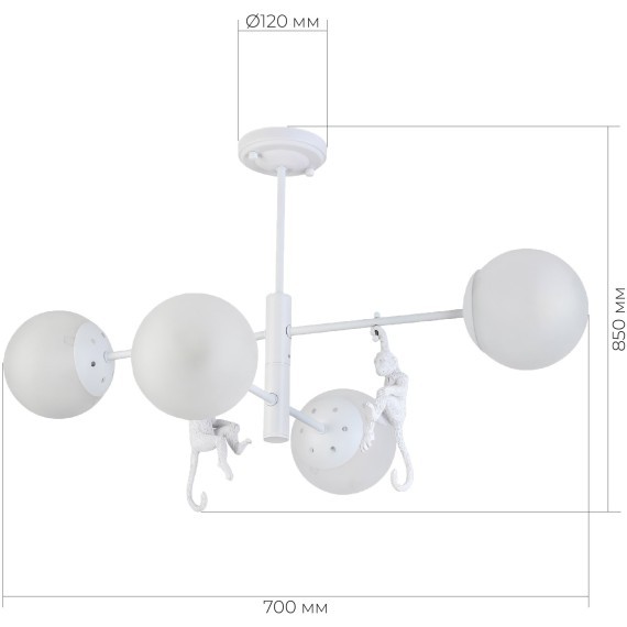 SLE115102-04 Светильник потолочный Белый/Белый E14 4*60W TENATO